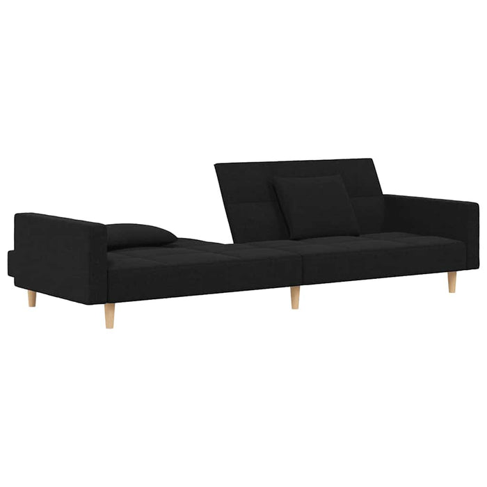 Canapea extensibilă cu 2 locuri, 2 perne, negru, textil - WALTI WALTI