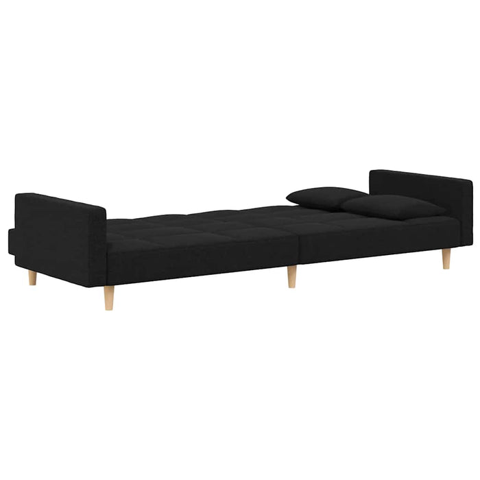 Canapea extensibilă cu 2 locuri, 2 perne, negru, textil - WALTI WALTI