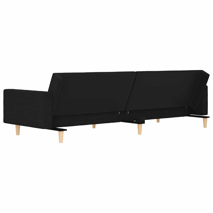 Canapea extensibilă cu 2 locuri, 2 perne, negru, textil - WALTI WALTI