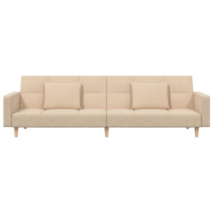 Canapea extensibilă cu 2 locuri, 2 perne, crem, textil - WALTI WALTI