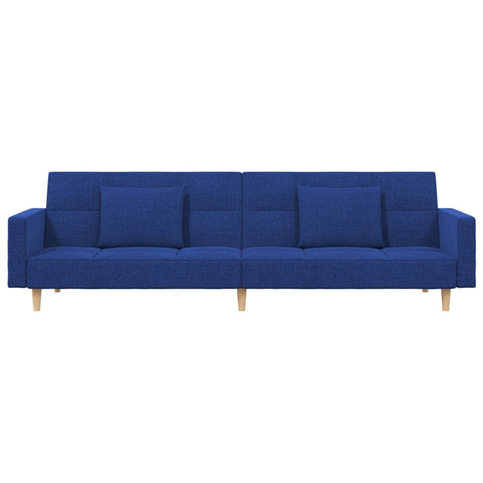 Canapea extensibilă cu 2 locuri, 2 perne, albastru, textil - WALTI WALTI