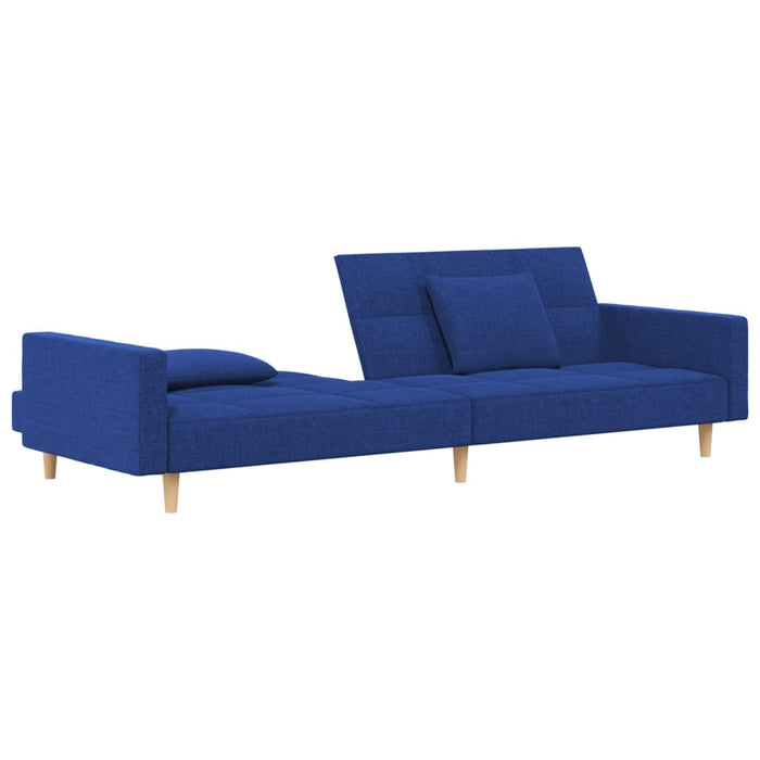 Canapea extensibilă cu 2 locuri, 2 perne, albastru, textil - WALTI WALTI