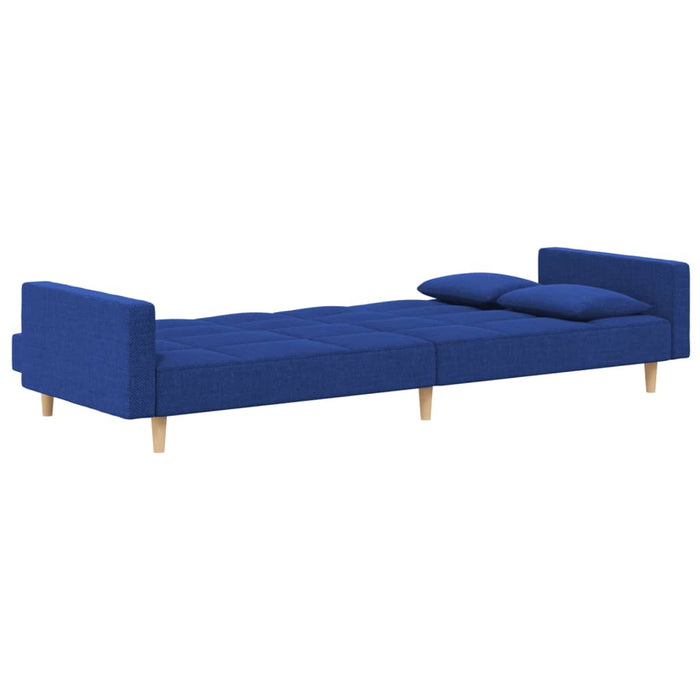 Canapea extensibilă cu 2 locuri, 2 perne, albastru, textil - WALTI WALTI