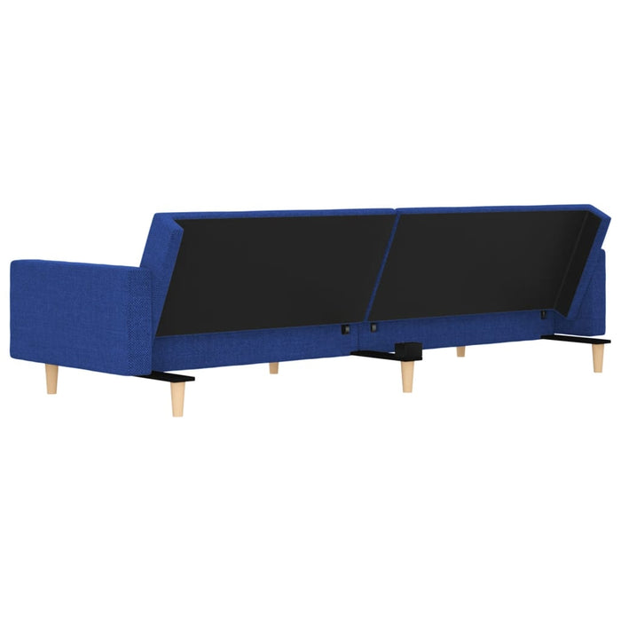 Canapea extensibilă cu 2 locuri, 2 perne, albastru, textil - WALTI WALTI