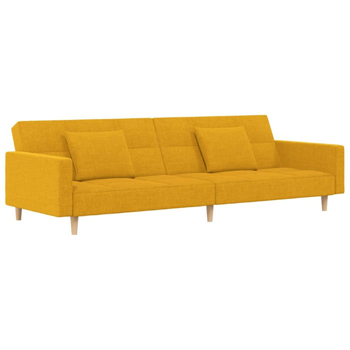 Canapea extensibilă cu 2 locuri, 2 perne, galben, textil - WALTI WALTI