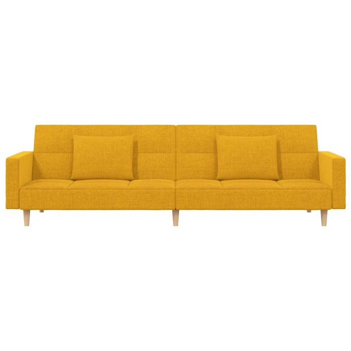 Canapea extensibilă cu 2 locuri, 2 perne, galben, textil - WALTI WALTI