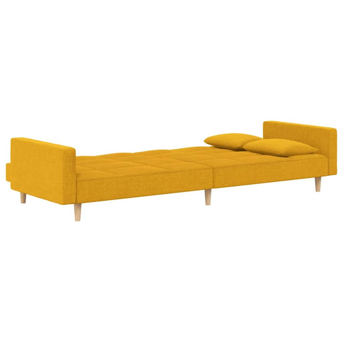 Canapea extensibilă cu 2 locuri, 2 perne, galben, textil - WALTI WALTI