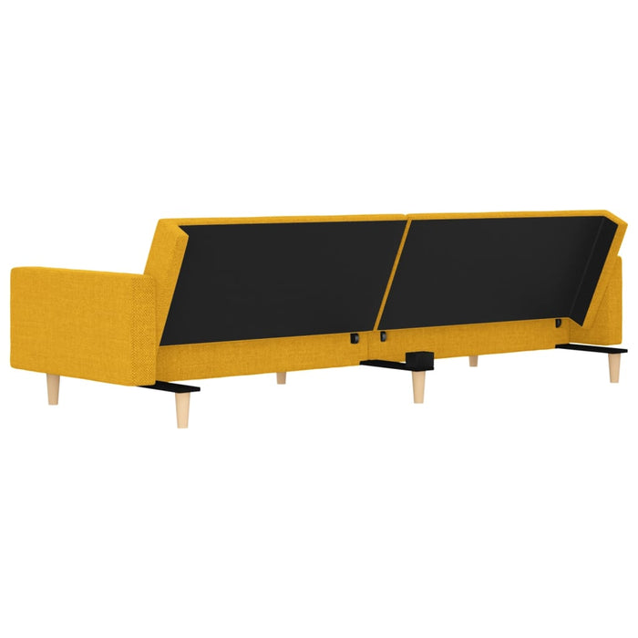 Canapea extensibilă cu 2 locuri, 2 perne, galben, textil - WALTI WALTI