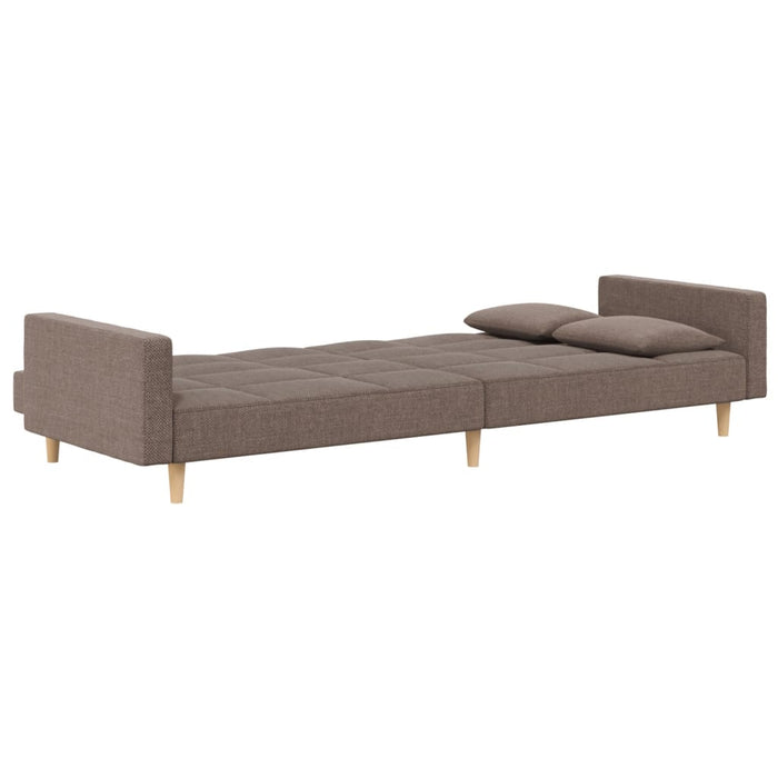 Canapea extensibilă cu 2 locuri, 2 perne, gri taupe, textil - WALTI WALTI