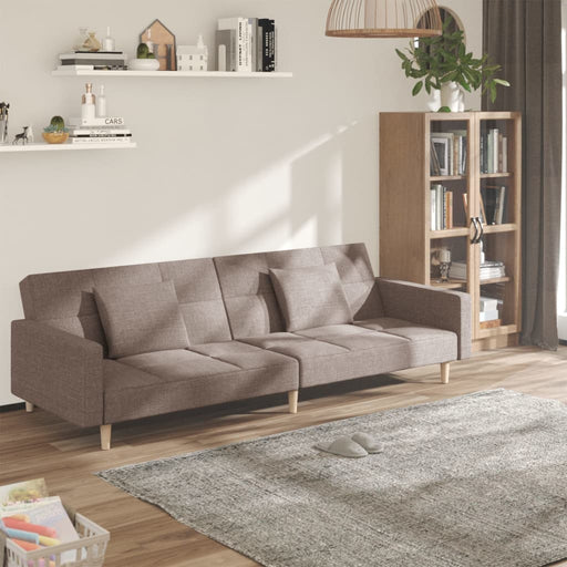 Canapea extensibilă cu 2 locuri, 2 perne, gri taupe, textil - WALTI WALTI