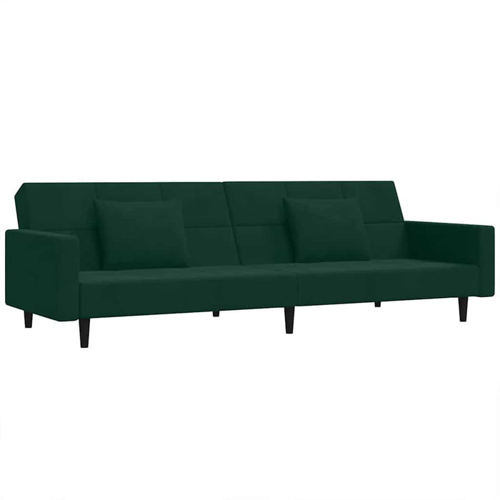 Canapea extensibilă cu 2 locuri, 2 perne, verde închis catifea - WALTI WALTI
