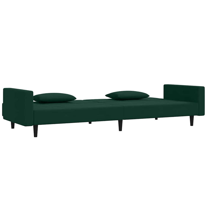 Canapea extensibilă cu 2 locuri, 2 perne, verde închis catifea - WALTI WALTI