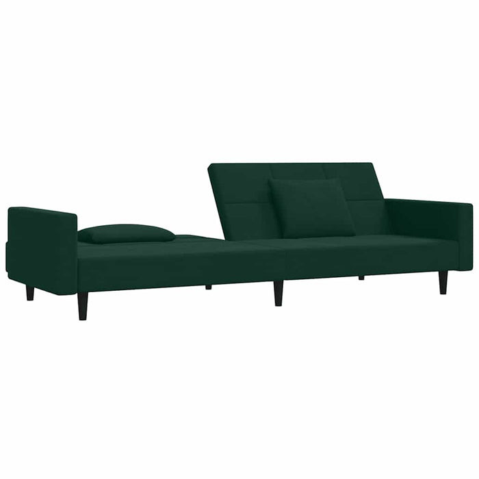 Canapea extensibilă cu 2 locuri, 2 perne, verde închis catifea - WALTI WALTI