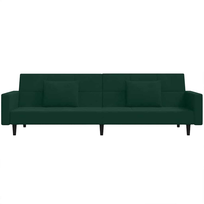 Canapea extensibilă cu 2 locuri, 2 perne, verde închis catifea - WALTI WALTI