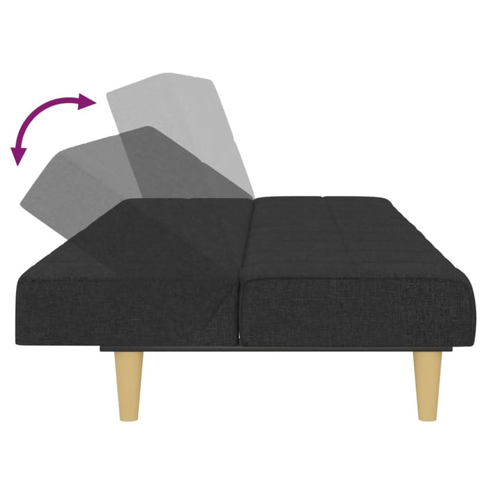 Canapea extensibilă cu 2 locuri, negru, material textil - WALTI WALTI