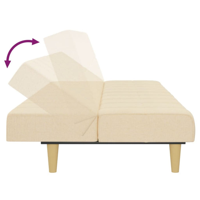 Canapea extensibilă cu 2 locuri, crem, material textil - WALTI WALTI