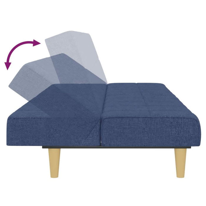 Canapea extensibilă cu 2 locuri, albastru, material textil - WALTI WALTI