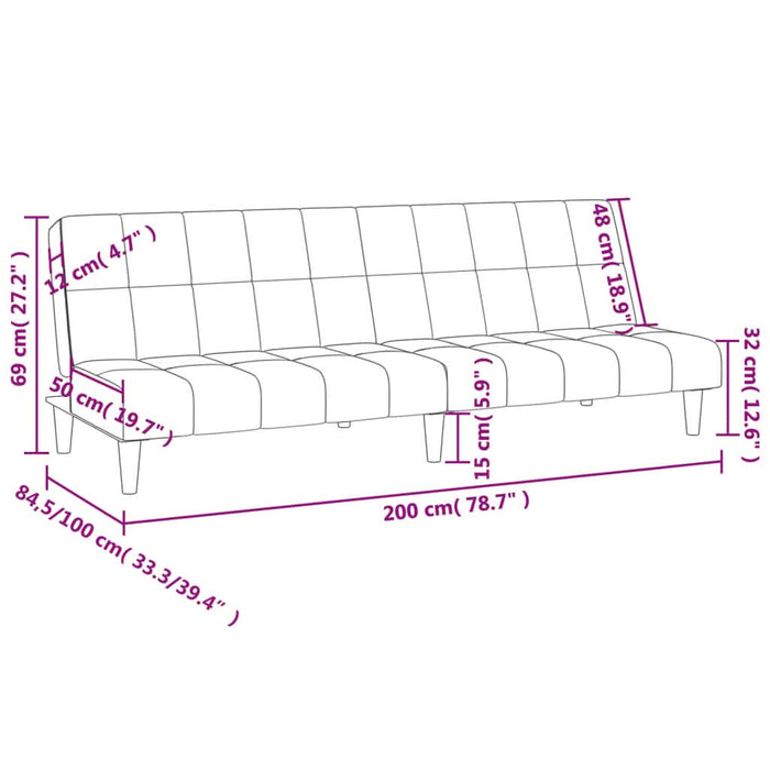Canapea extensibilă cu 2 locuri, albastru, material textil - WALTI WALTI