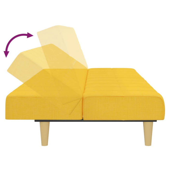 Canapea extensibilă cu 2 locuri, galben, material textil - WALTI WALTI