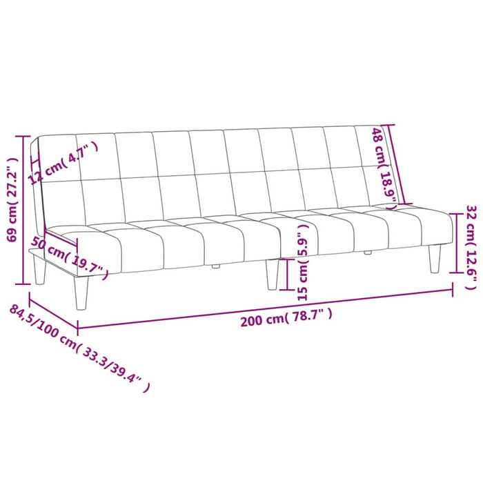 Canapea extensibilă cu 2 locuri, gri taupe, material textil - WALTI WALTI