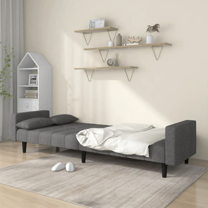 Canapea extensibilă cu 2 locuri, 2 perne, gri deschis, textil - WALTI WALTI