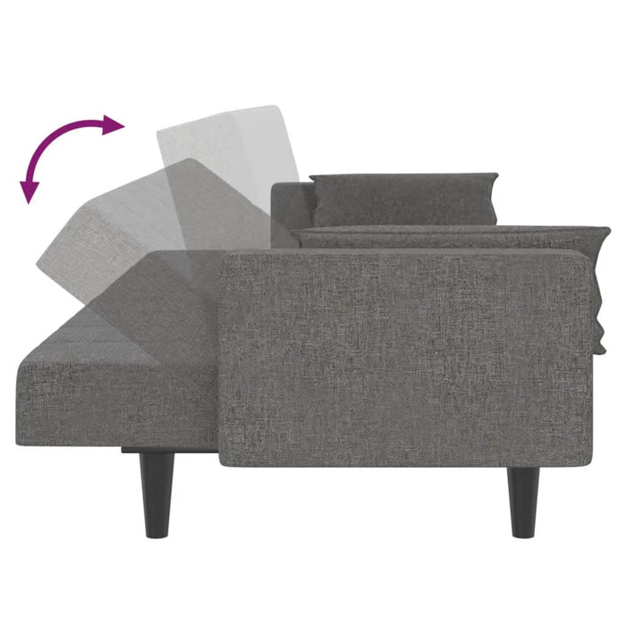 Canapea extensibilă cu 2 locuri, 2 perne, gri deschis, textil - WALTI WALTI