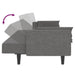 Canapea extensibilă cu 2 locuri, 2 perne, gri deschis, textil - WALTI WALTI