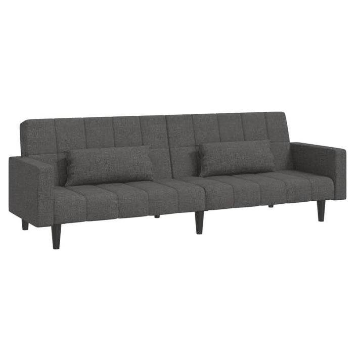 Canapea extensibilă cu 2 locuri, 2 perne, gri închis, textil - WALTI WALTI