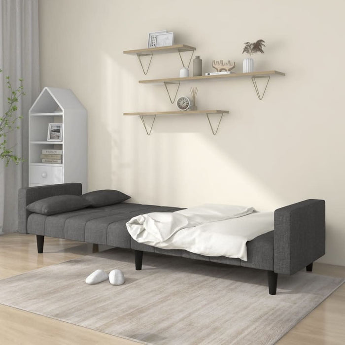 Canapea extensibilă cu 2 locuri, 2 perne, gri închis, textil - WALTI WALTI