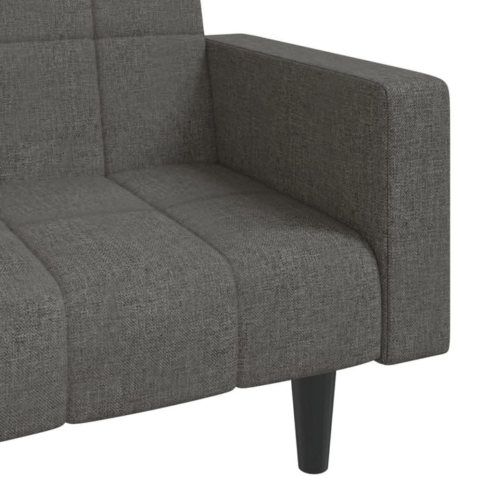Canapea extensibilă cu 2 locuri, 2 perne, gri închis, textil - WALTI WALTI