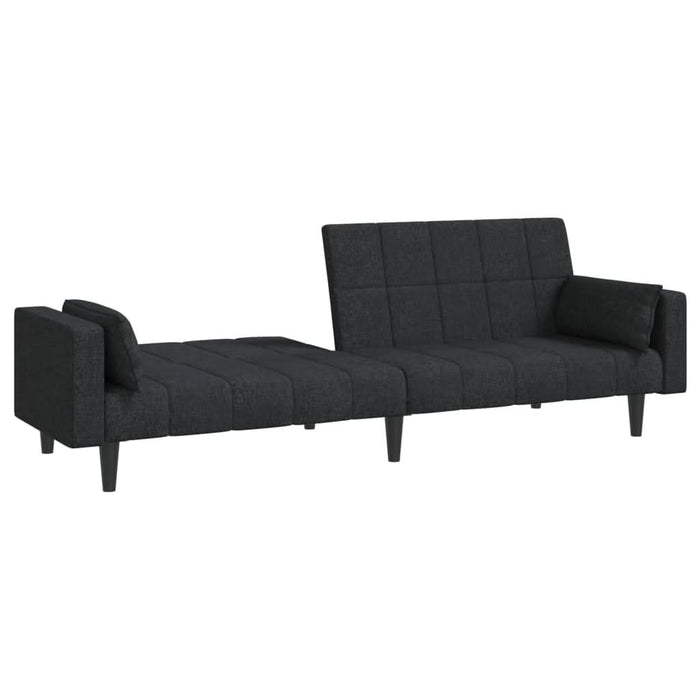 Canapea extensibilă cu 2 locuri, 2 perne, negru, textil - WALTI WALTI