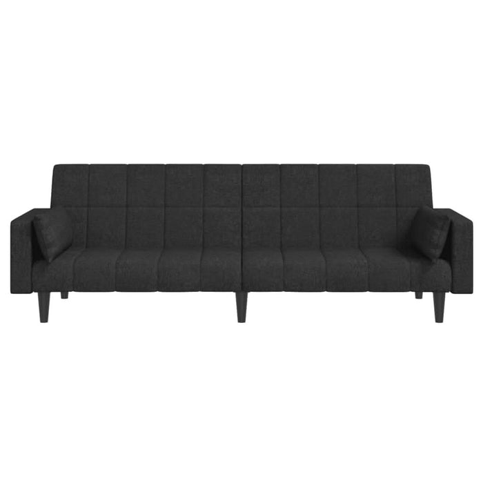 Canapea extensibilă cu 2 locuri, 2 perne, negru, textil - WALTI WALTI