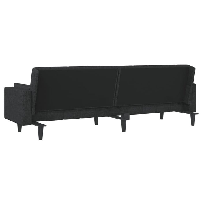 Canapea extensibilă cu 2 locuri, 2 perne, negru, textil - WALTI WALTI