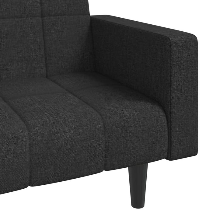 Canapea extensibilă cu 2 locuri, 2 perne, negru, textil - WALTI WALTI