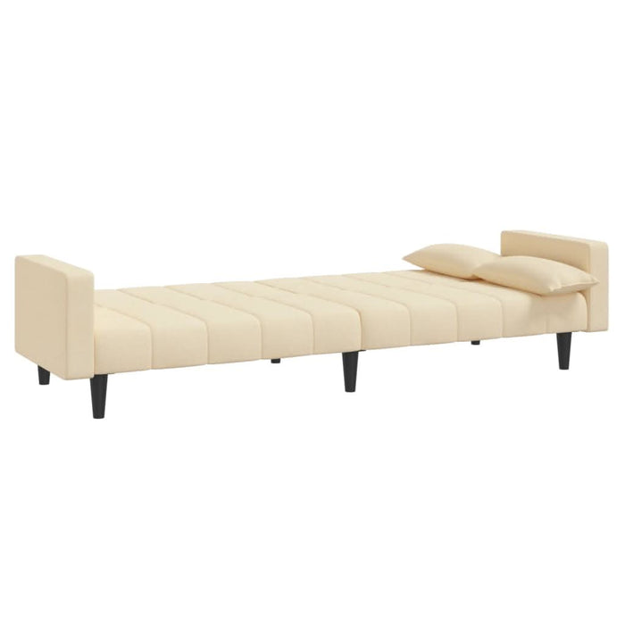 Canapea extensibilă cu 2 locuri, 2 perne, crem, textil - WALTI WALTI