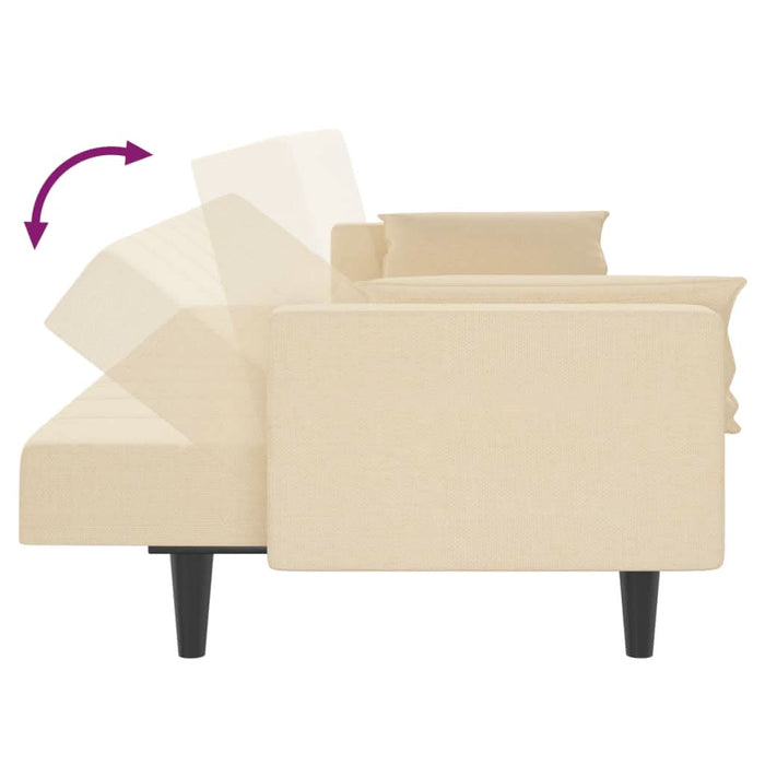Canapea extensibilă cu 2 locuri, 2 perne, crem, textil - WALTI WALTI