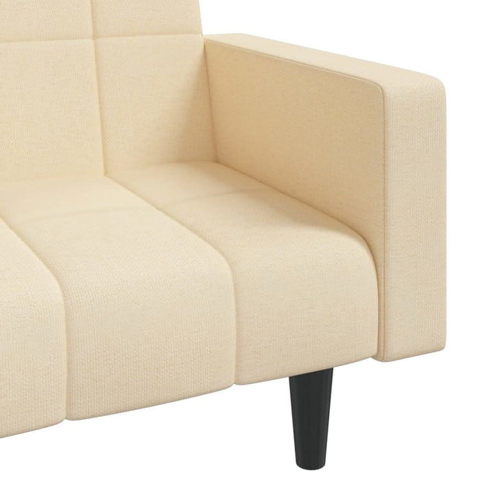 Canapea extensibilă cu 2 locuri, 2 perne, crem, textil - WALTI WALTI