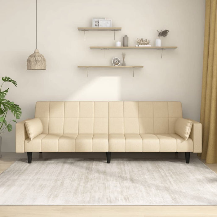 Canapea extensibilă cu 2 locuri, 2 perne, crem, textil - WALTI WALTI