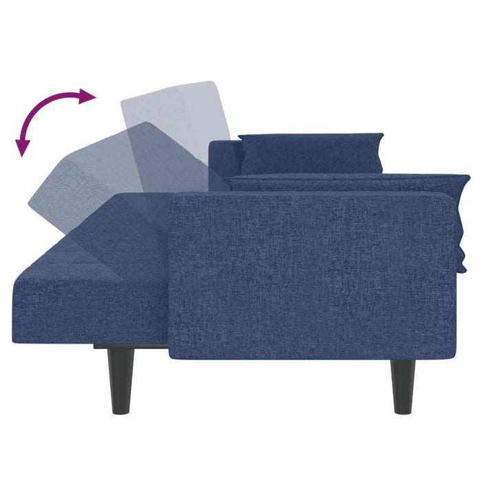 Canapea extensibilă cu 2 locuri, 2 perne, albastru, textil - WALTI WALTI