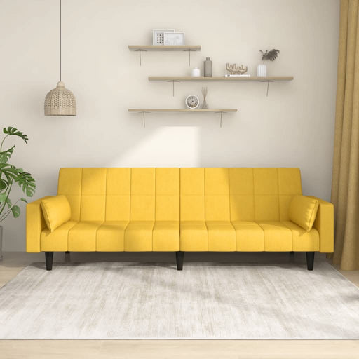 Canapea extensibilă cu 2 locuri, 2 perne, galben, textil - WALTI WALTI