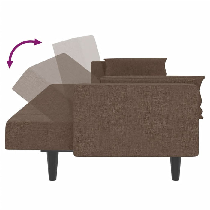 Canapea extensibilă cu 2 locuri, 2 perne, gri taupe, textil - WALTI WALTI