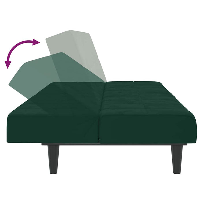 Canapea extensibilă cu 2 locuri, verde închis, catifea - WALTI WALTI