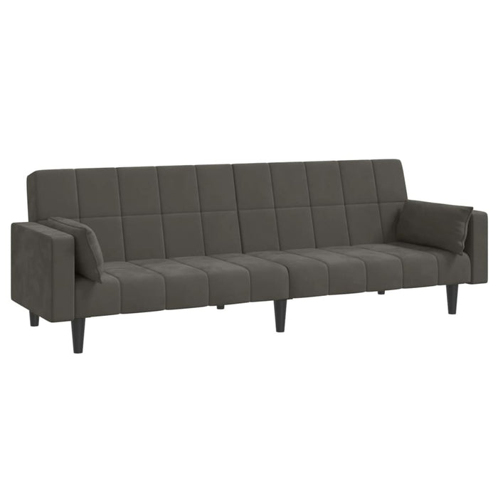 Canapea extensibilă cu 2 locuri, 2 perne, gri închis, catifea - WALTI WALTI