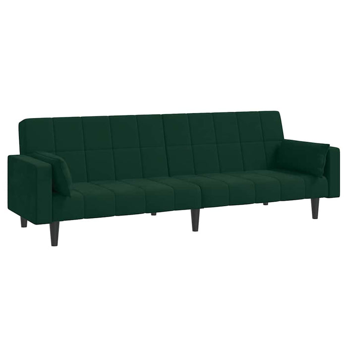 Canapea extensibilă cu 2 locuri, 2 perne, verde închis catifea - WALTI WALTI