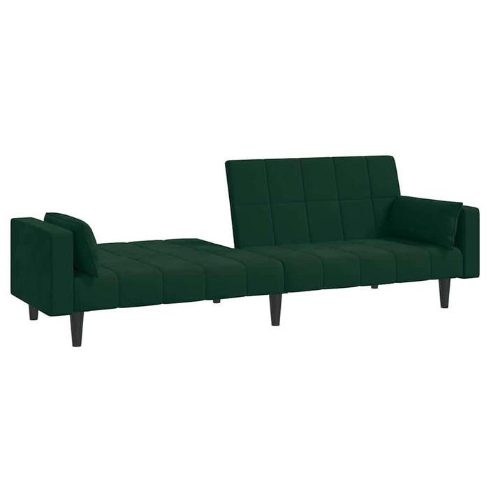 Canapea extensibilă cu 2 locuri, 2 perne, verde închis catifea - WALTI WALTI