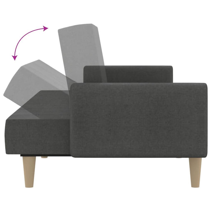 Canapea extensibilă cu 2 locuri, gri închis, textil - WALTI WALTI