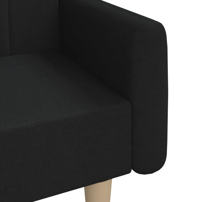 Canapea extensibilă cu 2 locuri, negru, material textil - WALTI WALTI