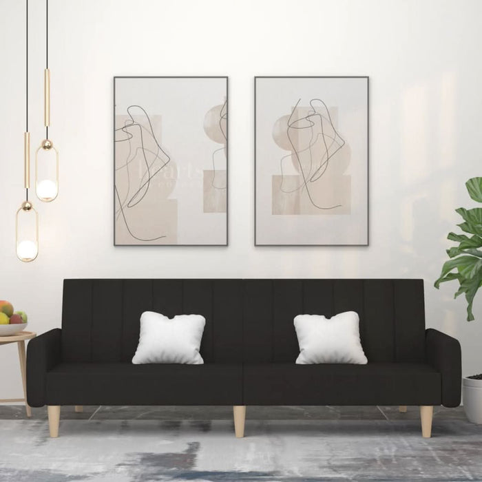 Canapea extensibilă cu 2 locuri, negru, material textil - WALTI WALTI