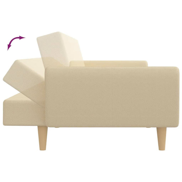Canapea extensibilă cu 2 locuri, crem, material textil - WALTI WALTI