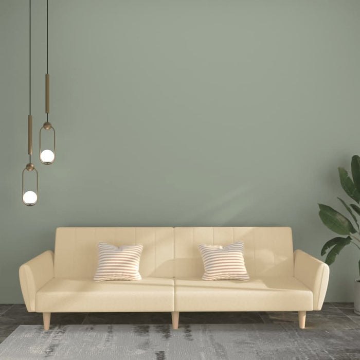Canapea extensibilă cu 2 locuri, crem, material textil - WALTI WALTI